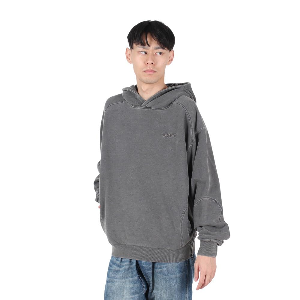 Oakley Mens Indigo Side Zip Hoodie, Bleached Grey, X-Small